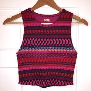 Hollister Co. Colorful Sleeveless Crop Top